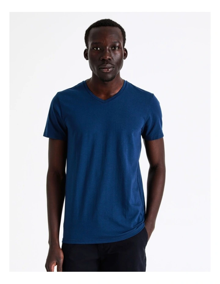 Tenerife V-Neck Tee in Cobalt