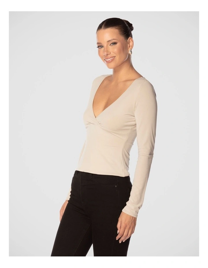 Chaya V Neck Top in Stone