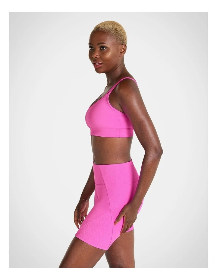 Keyhole Low Impact Neon Sports Bra in Pink
