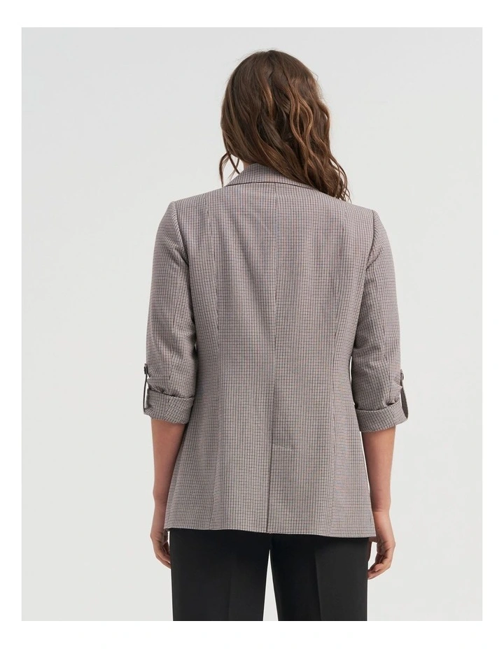 Kayle-Joss Check Blazer in Pumice Stone