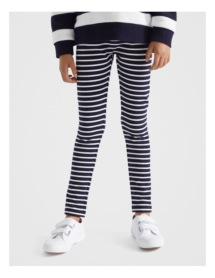 Core Stripe Legging in Midnight Blue