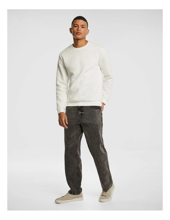 Tech Textured Sweatshirt in White