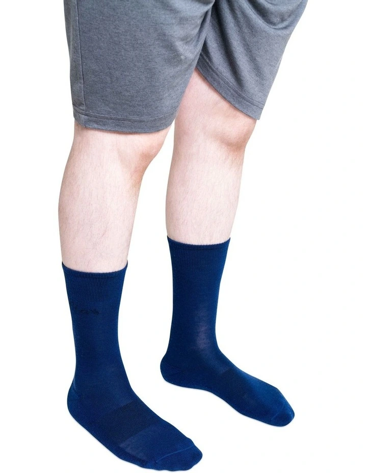Cashmere Merino Dress Socks in Stormy Blue