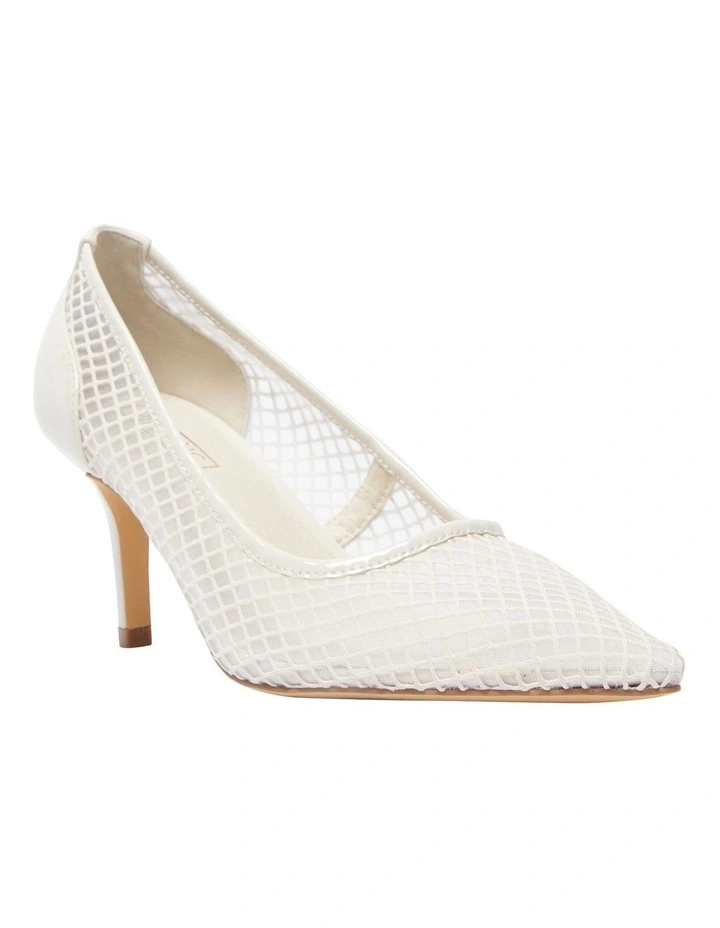Province Heeled Shoes in Cream Patent/Mesh