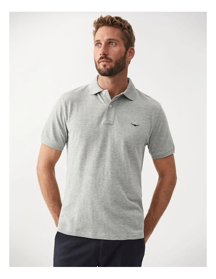 Rod Polo Shirt in Grey Marle