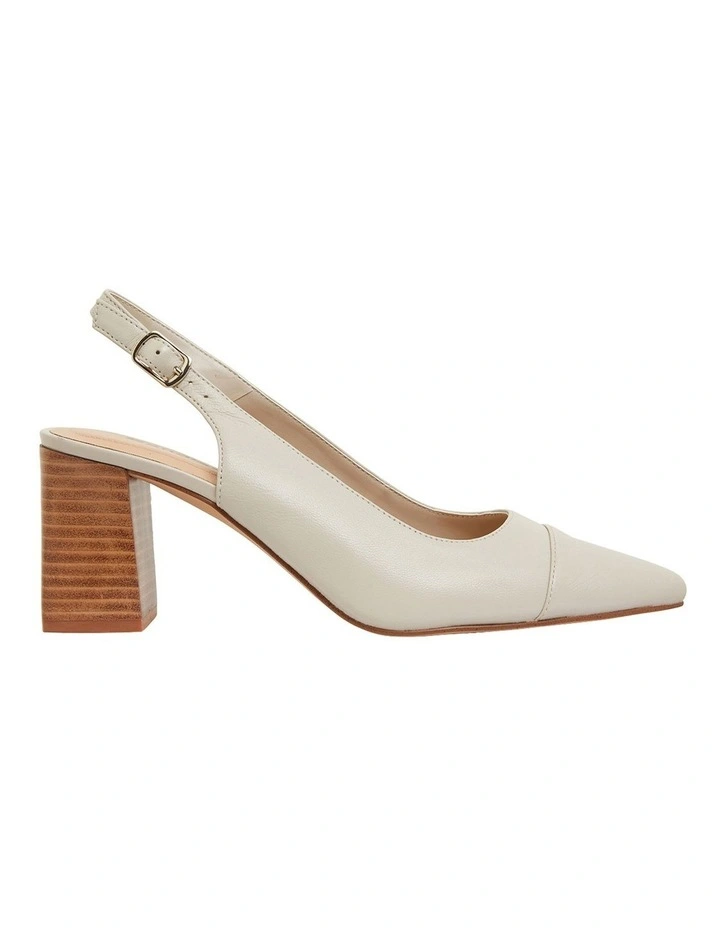 Kirsty Heeled Shoes in Ivory Leather