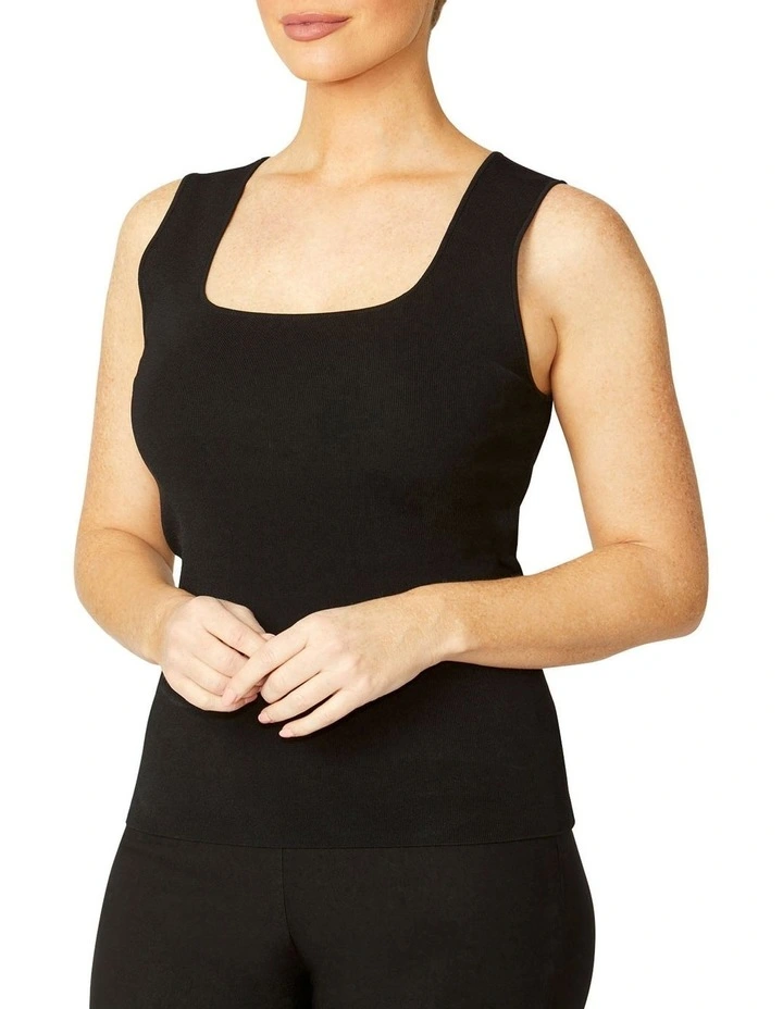 Milano Knit Tank Top in Black