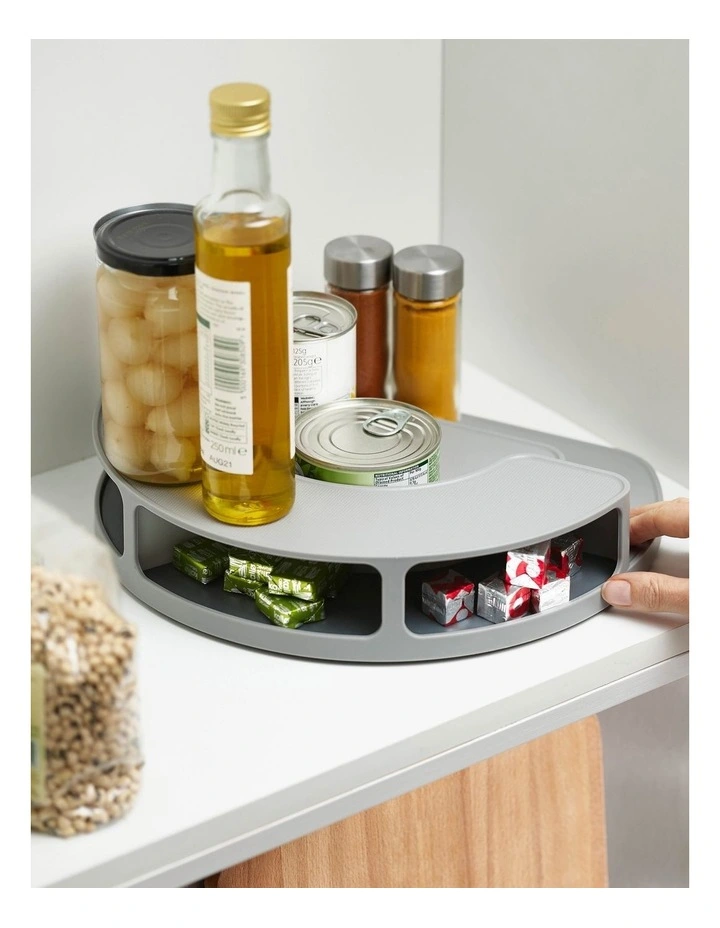 Cupboard Store Rotating Organizer in Grey