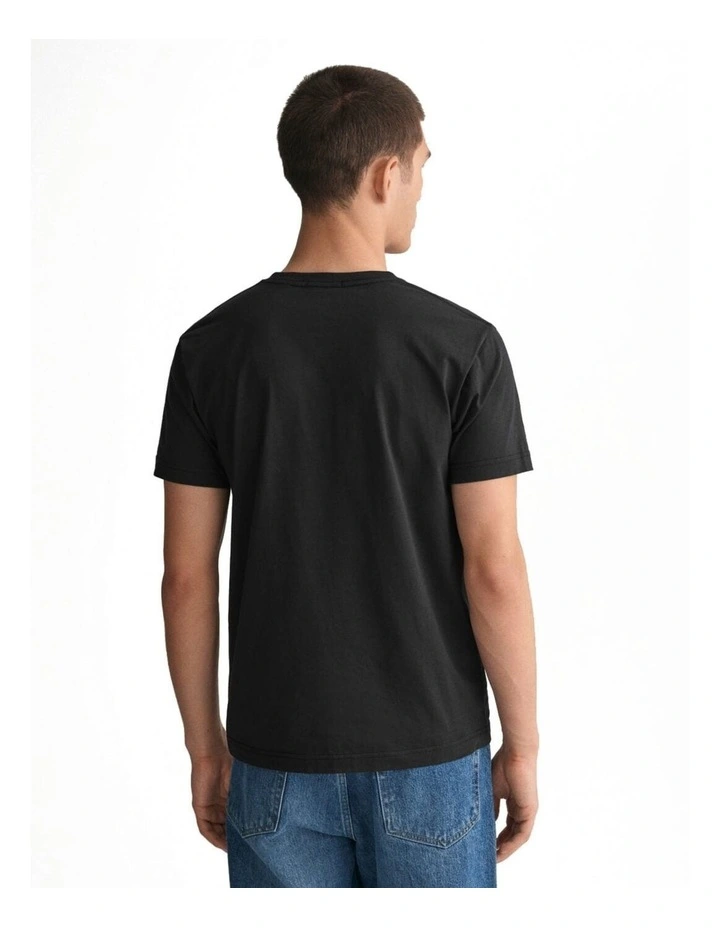 Slim Fit Shield V-Neck T-shirt in Black