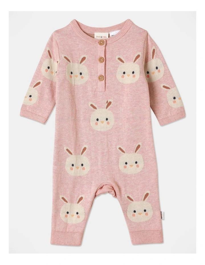 Billie Jacquard Coverall in Pink