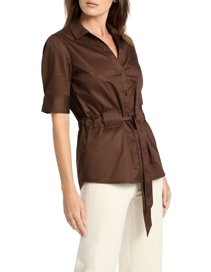 Selena Safari Shirt in Mocha