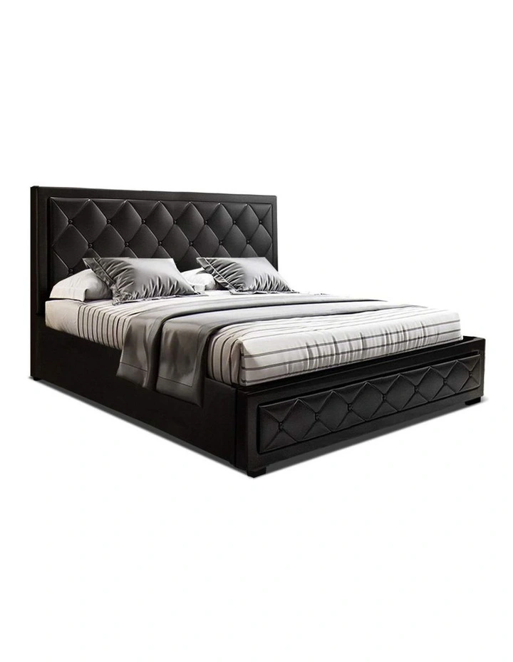 Tiyo Gas Lift Bed Frame Queen In Black