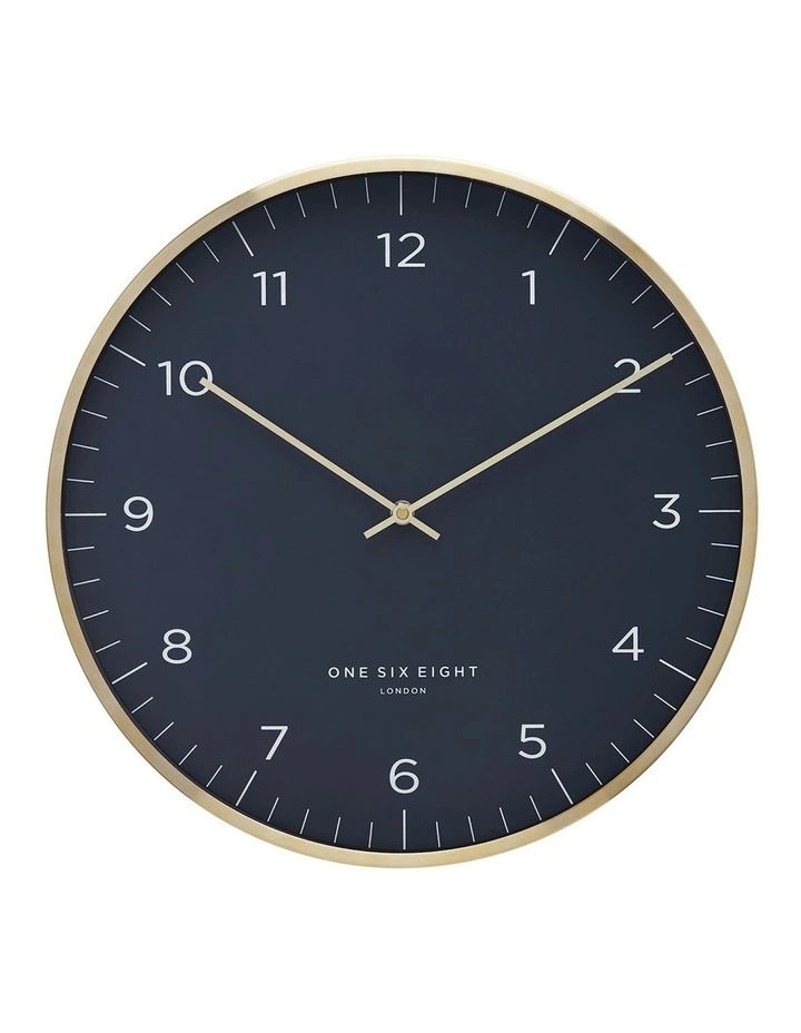 Henry Silent Wall Clock 40cm in Petrol Blue