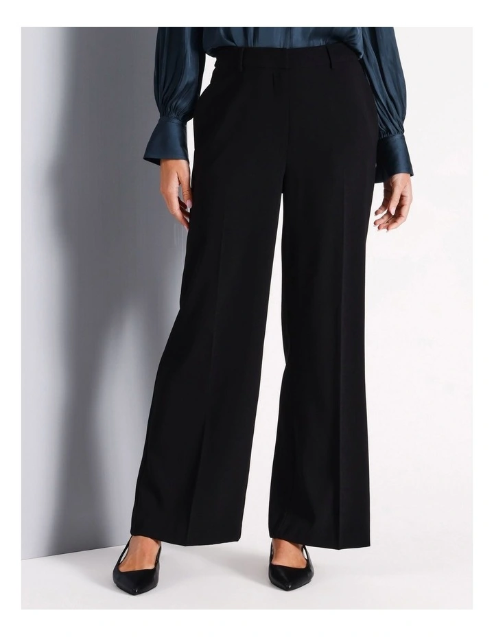 Ava Wide Leg Suit Pant in Black