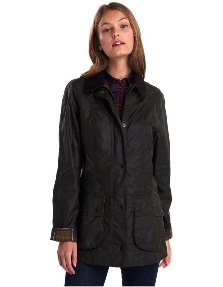Henry Sartorial x Barbour Women Beadnell Wax Jacket Olive