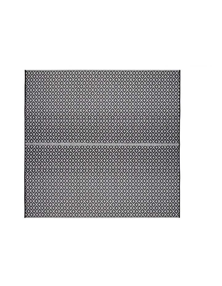 90x179cm Kimberley Black and White Recycled Plastic Outdoor Rug and Mat