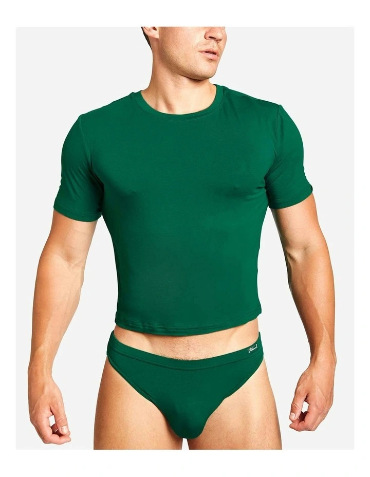 Body Bamboo Crop Tee in Forest Green