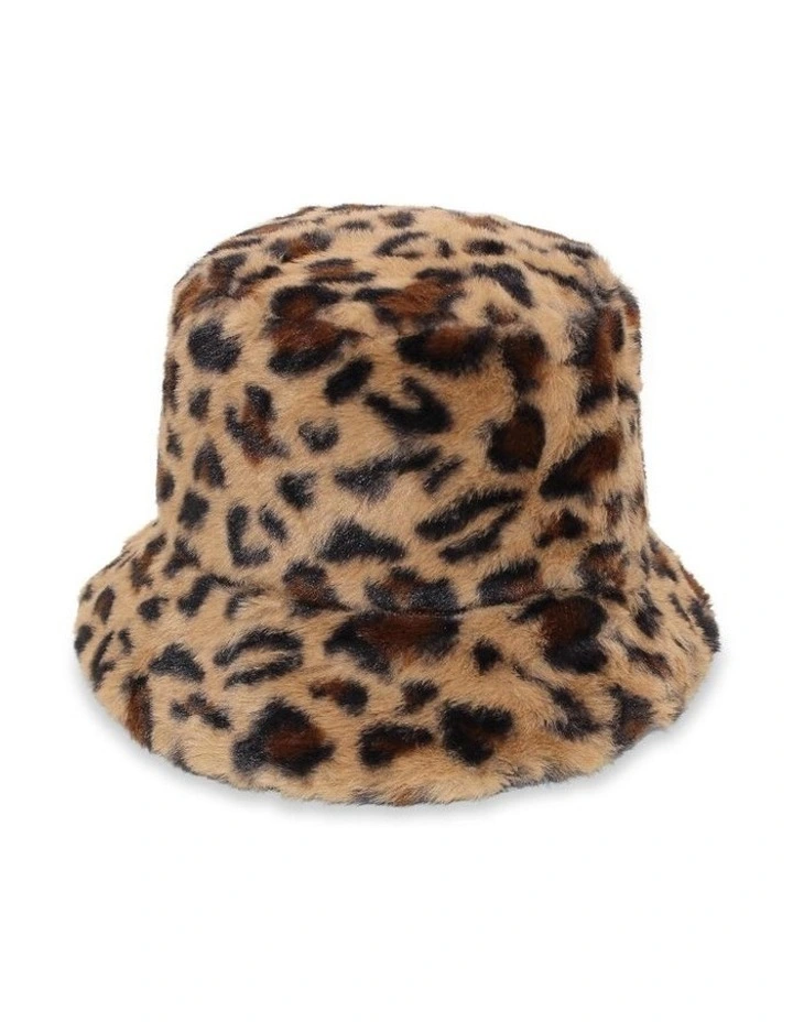Simona Bucket Hat in Dark Leopard