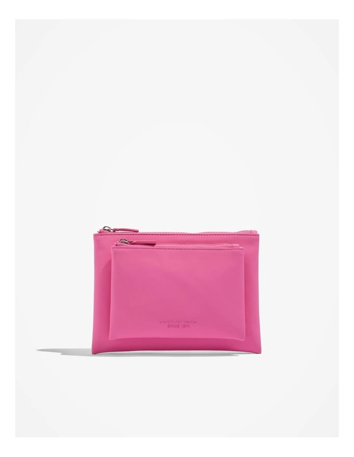 Double Zip Pouch in Pink Punch