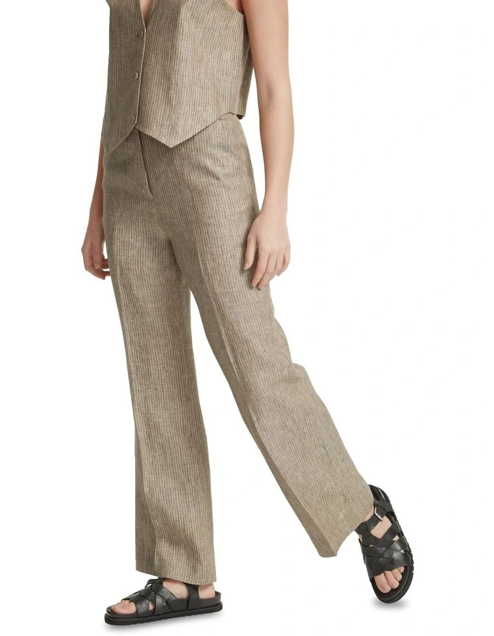 Lauren Linen Wide Leg Pants in Nutshell