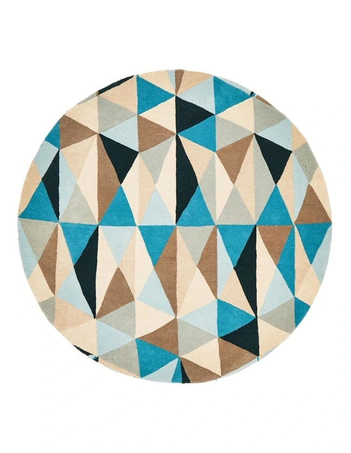 Matrix Pure Wool 901 Round Rug in Turquoise