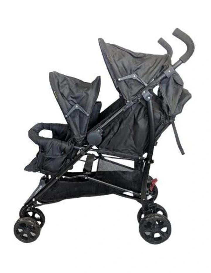 Aussie Baby Vitesse Deux Tandem Stroller Black