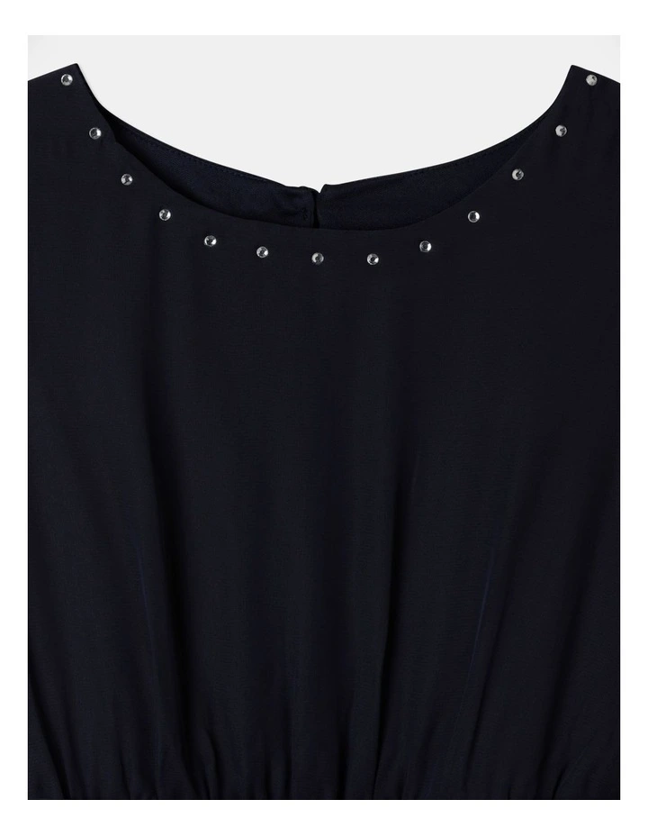 Layered Chiffon Dress In Navy