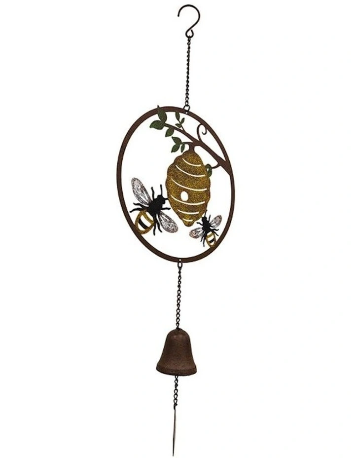 Beehive Laser-Cut Hanging Bell Decor in Multi