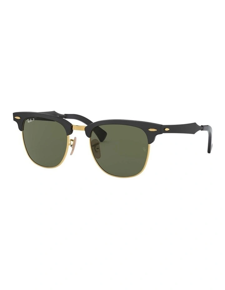 Clubmaster Aluminum Black RB3507 Polarised Sunglasses