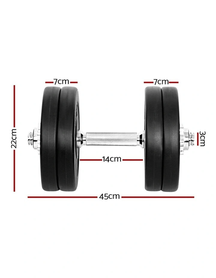 25kg Dumbbells in Black