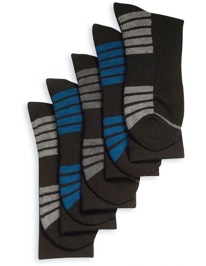 Sports Crew Socks 20 Pack in Black
