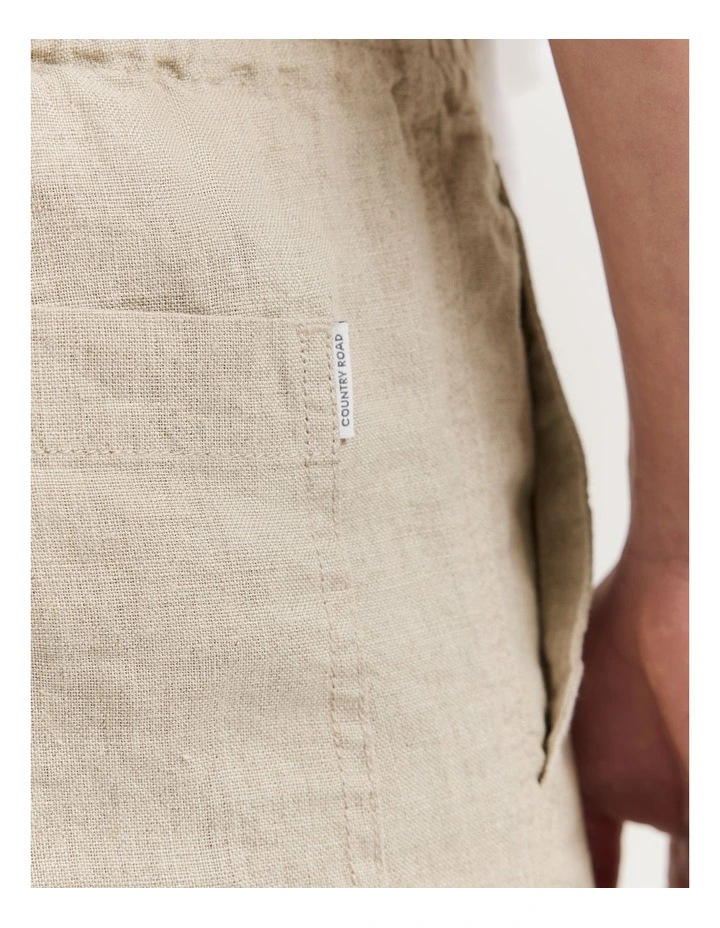 Organically Grown Linen Drawcord Short in Almond