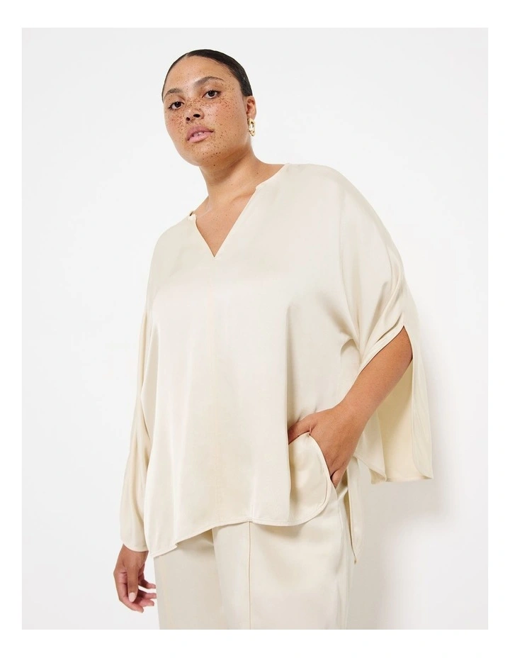 Split Sleeve Top in Cream