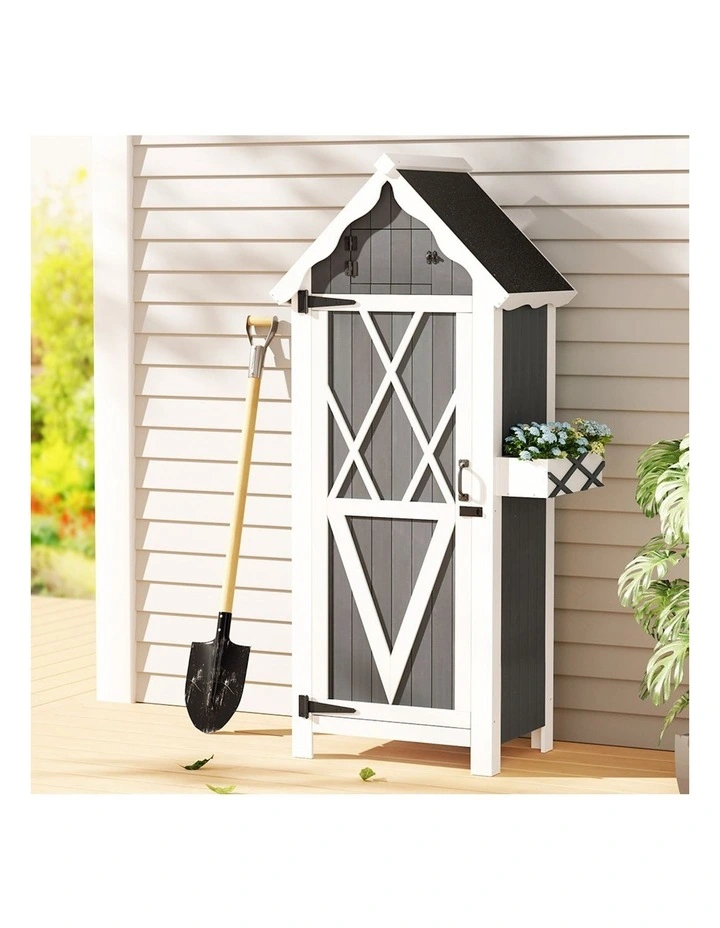 Outdoor Wooden Storage Shed in Brown