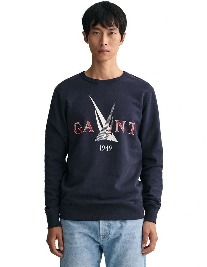 Sail Crew Neck Sweatshirt in Evening Blue