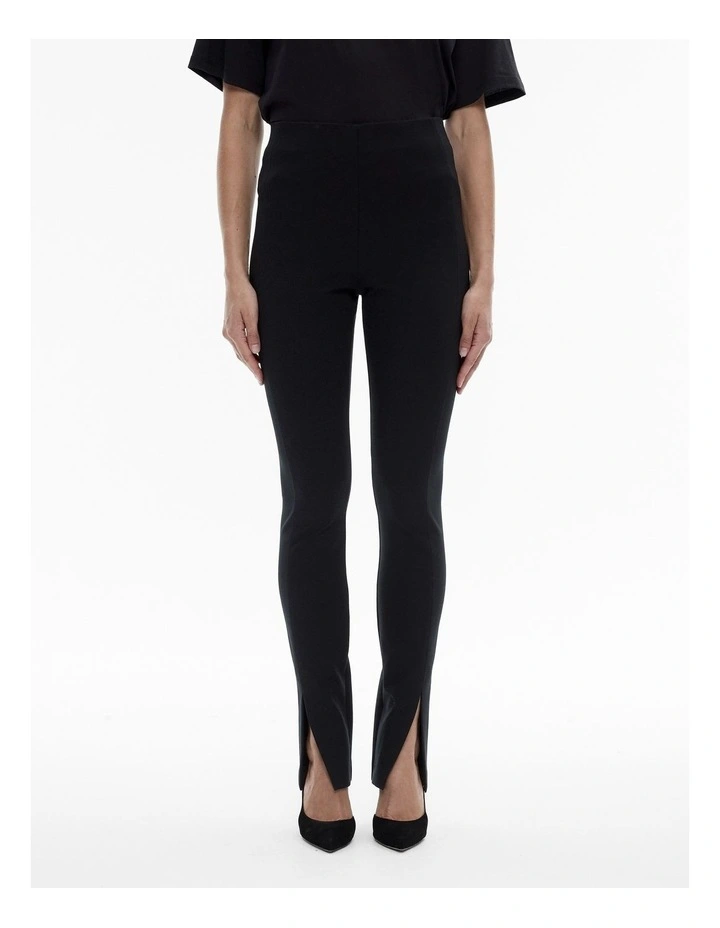 Ponte Split Legging in Black