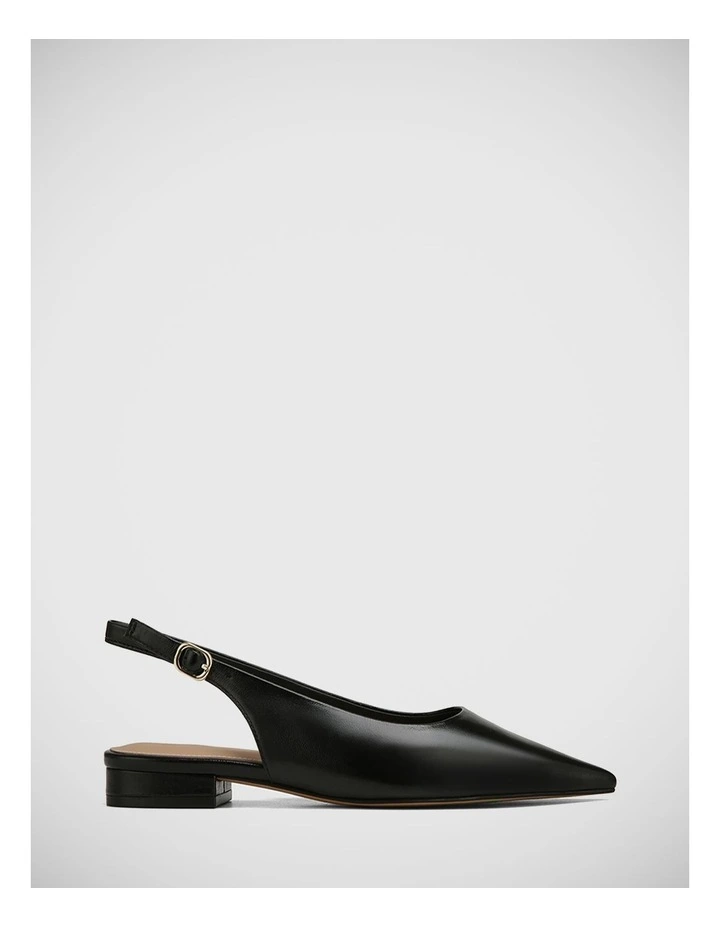 Mera Leather Slingback Ballet in Black
