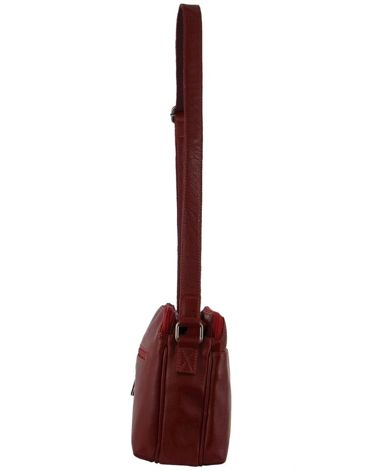 Nappa Leather Cross-Body Bag in Red