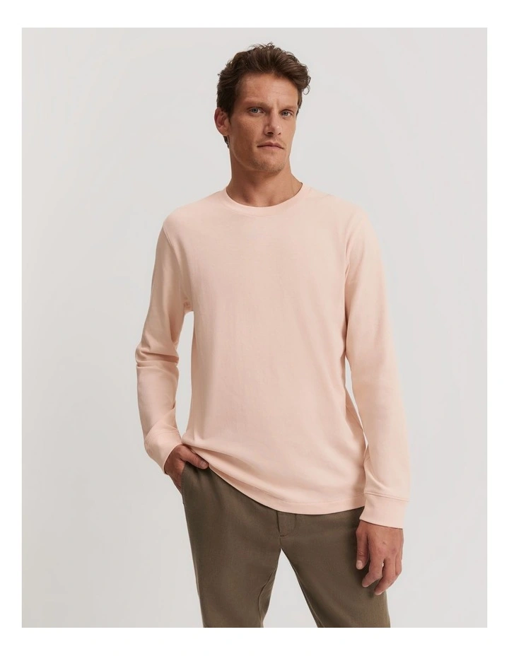 Organically Grown Cotton Crew Neck T-shirt in Soft Pink
