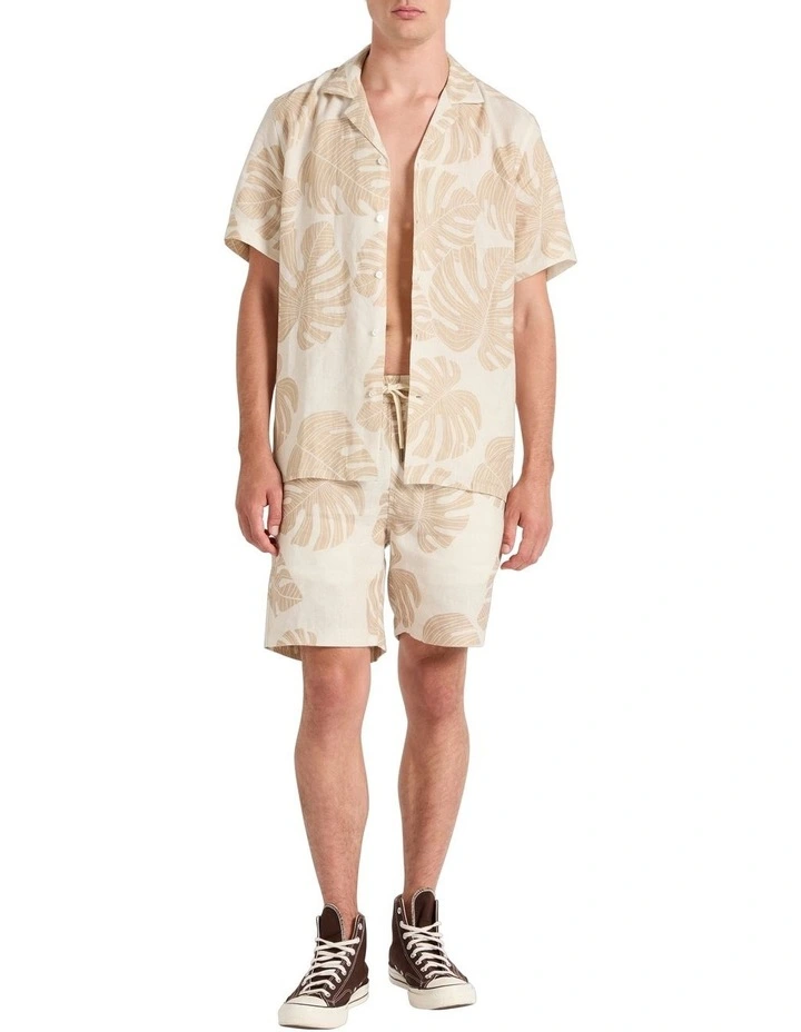 Shadow Dancing Linen Short in Beige Multi