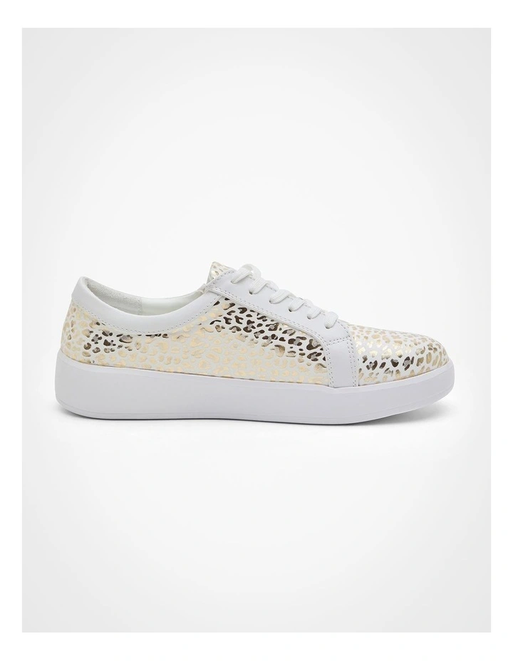 Metallic Animal Zip Sneaker in Animal Print