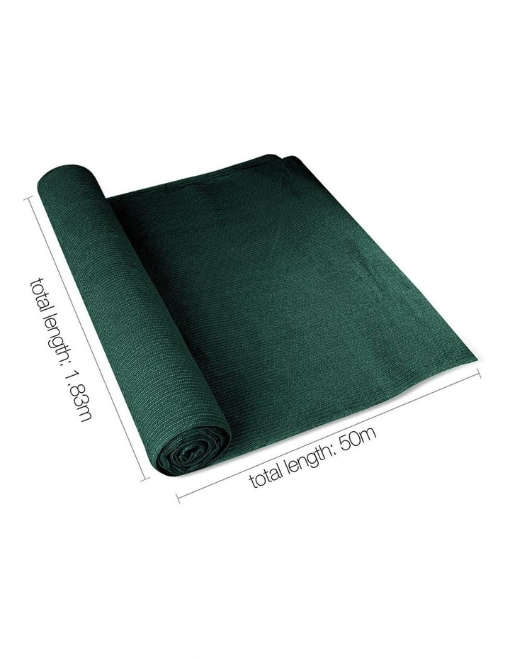 Instahut Sun Shade Cloth Shadecloth Sail Roll Mesh Outdoor 50% UV 1.83x50m Green