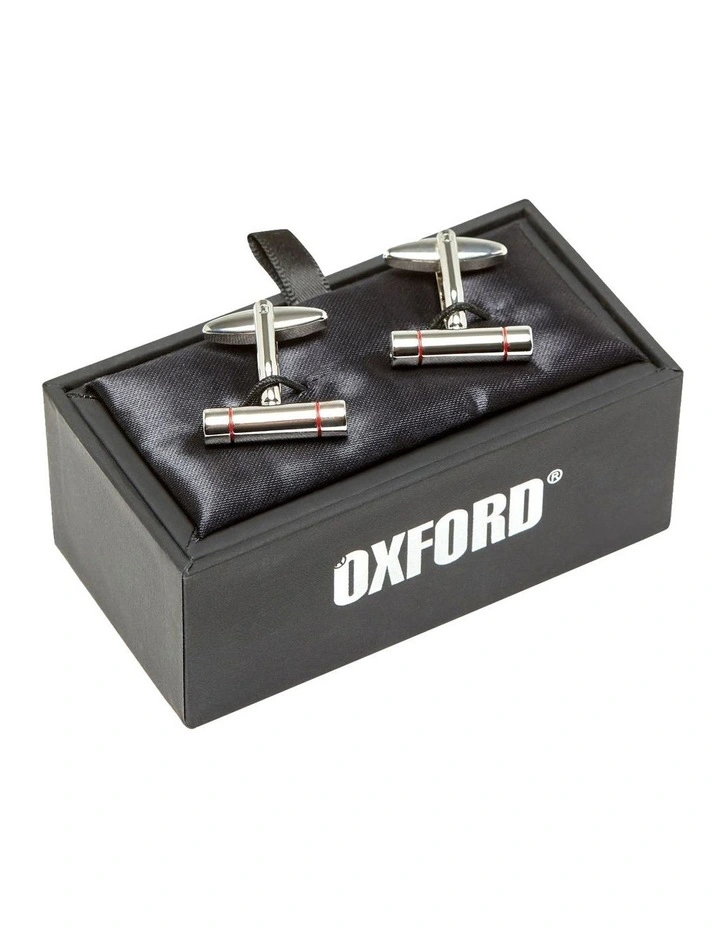 Colour Insert Cuff Link Set in Silver
