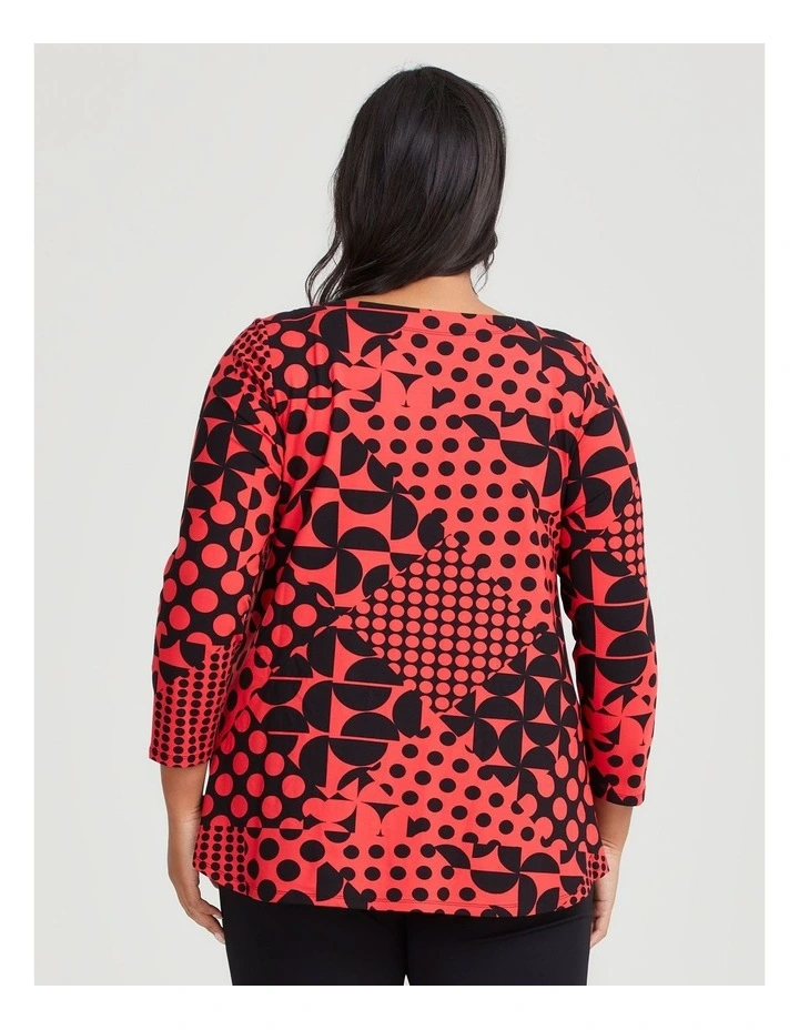 Natural Scarlet Top in Red/Black