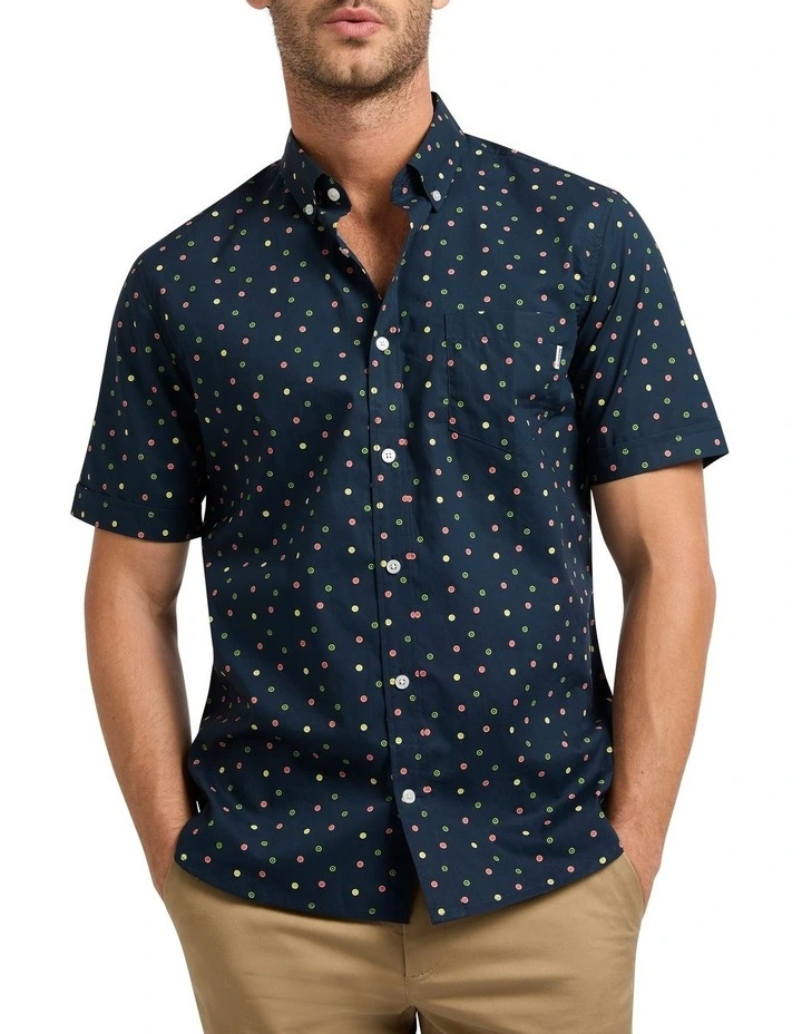 John Lemon Shirt in Navy Multi