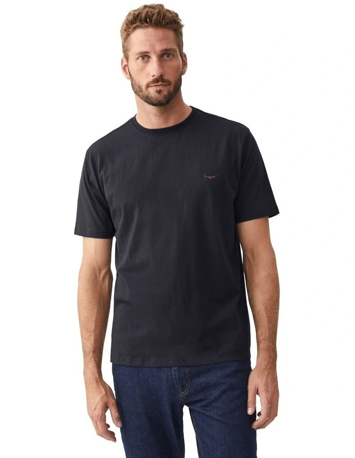 Parson T-Shirt in Navy/Chestnut
