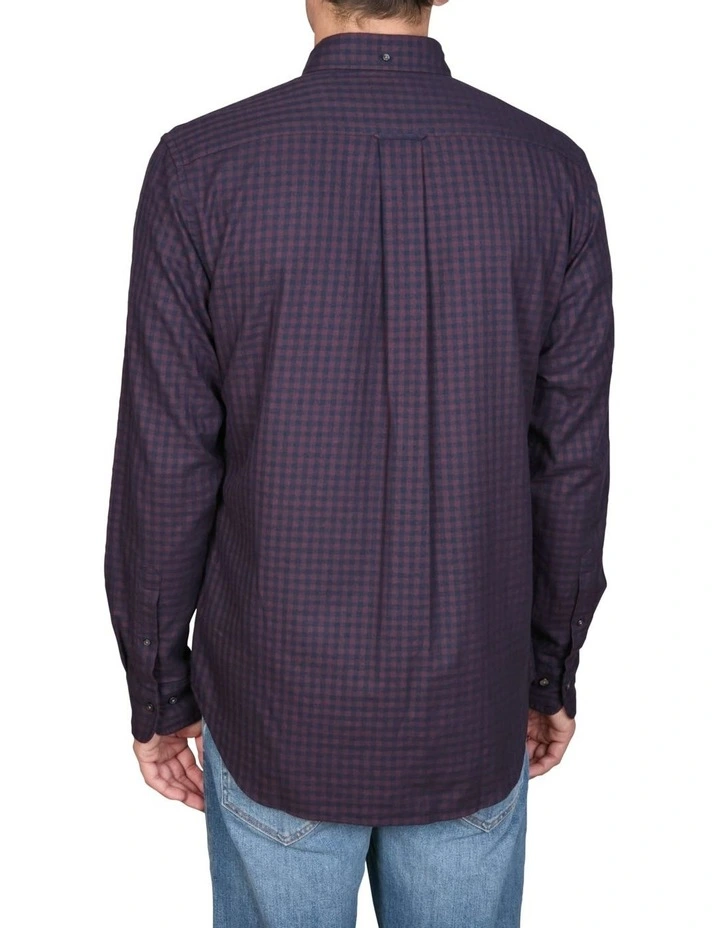 Regular Fit Jaspe Yarn Gingham Shirt in Plumped Red