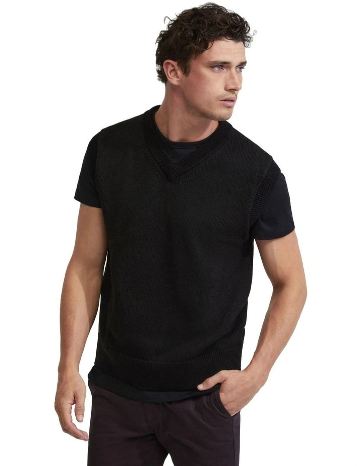 Timothee Cotton Vest in Black
