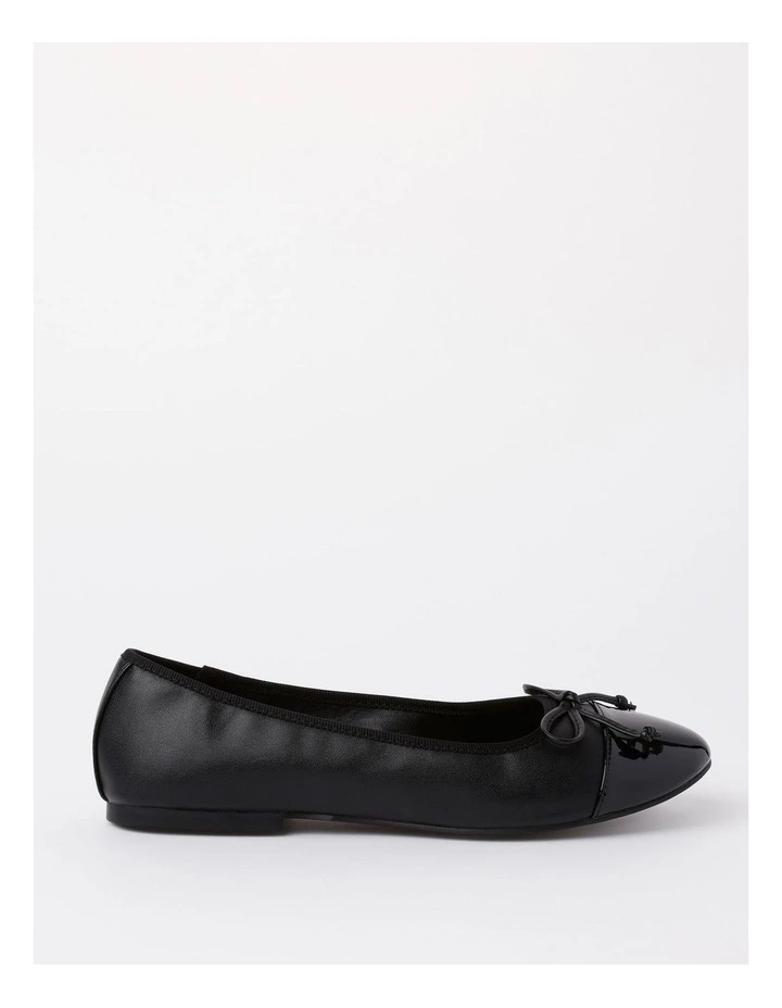 Koko Ballet Flats in Black/Black Patent