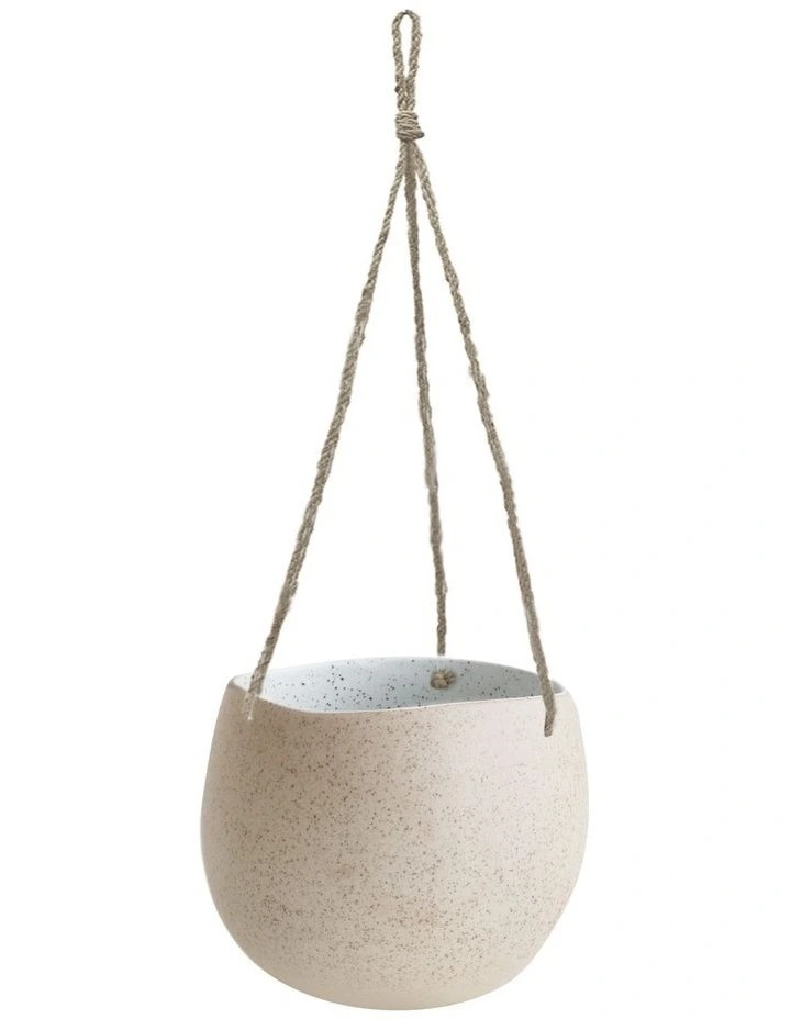 Garden To Table Hanging Planter Small White Speckle